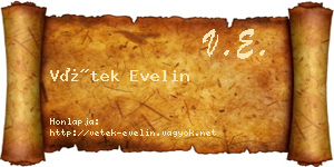 Vétek Evelin névjegykártya